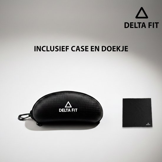 Delta Fit Hardloop Zonnebril - UV-bescherming - Zwart met Blauwe Glazen - Inclusief Case van Delta — afbeelding 3