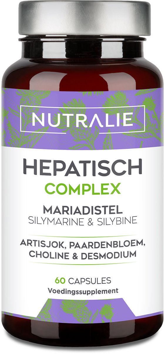 Nutralie Hepatisch Complex - 60 Capsules - Lever Ondersteuning Supplementen - Mannen en Vrouwen - Mariadistel met Artisjok, Paardenbloem, Choline & Desmodium