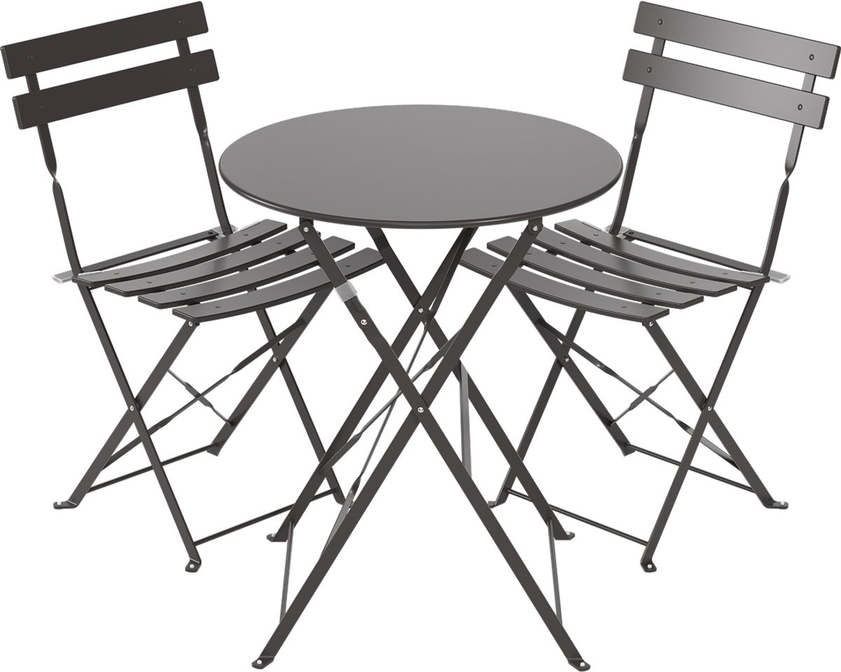 LifeGoods Bistroset Donkergrijs inklapbaar
