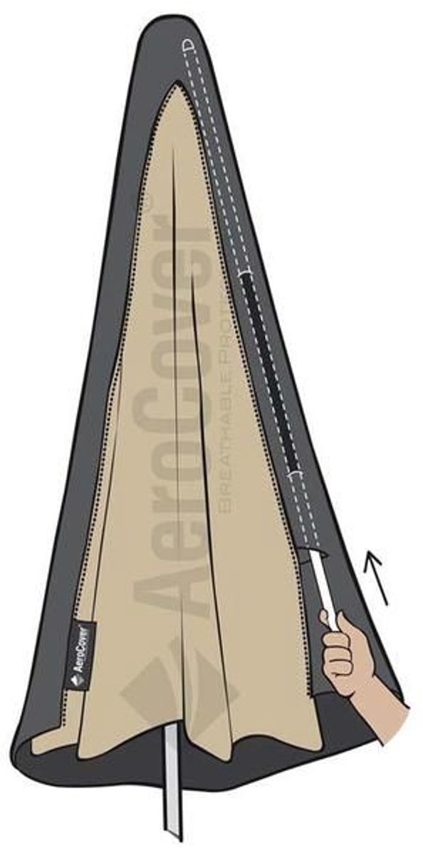 4 Seasons Outdoor Siesta Premium parasol déporté 300 x 300 cm avec pied et housse - latte