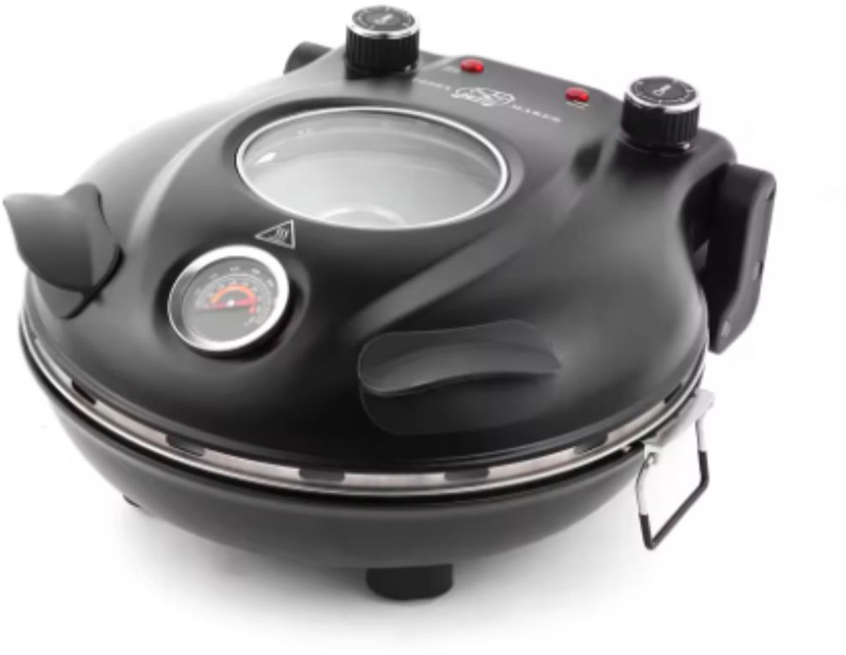 DoneMore® - elektrische pizzamaker - pizza oven - 420°C instelbaar - 1200W - zwart - 31 x 31 x 14 cm - 3 kg