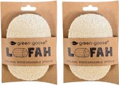 Natuurlijke Exfoliërende Loofah Spons voor Bad en Douche - Biologisch Afbreekbare Scrubber (2 Pack)