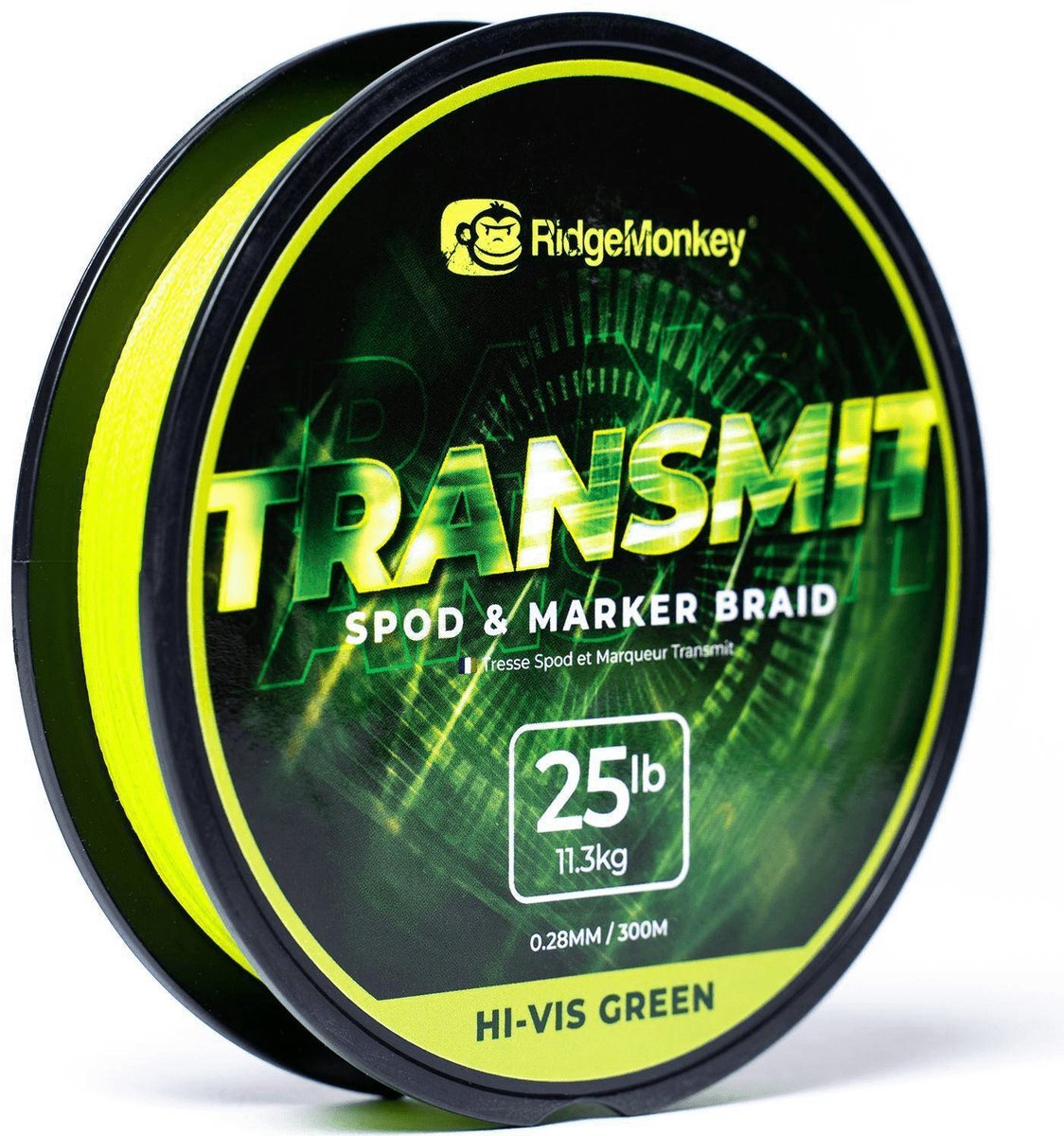 RidgeMonkey RM-TEC Transmit Spod & Marker Braid | 300m 0.28mm Hi-vis Green