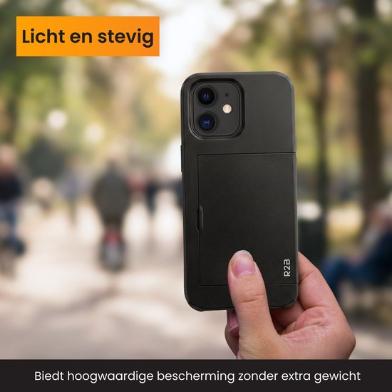 Coque R2B compatible avec iPhone 11 – Porte-cartes pour 3 cartes – Coque de téléphone avec protecteur d’écran – Modèle Utrecht