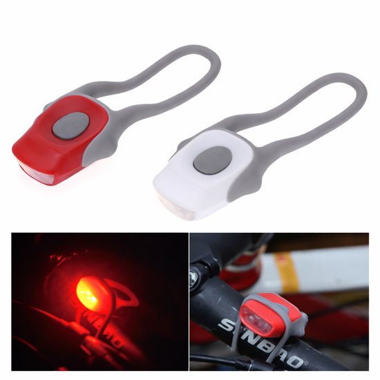 Oneay LED Fietslamp Clip-On 2 Stuks - 2 Lichtstanden Veiligheidslamp voor Fiets, Rollator, Rolstoel en Wandelstok — afbeelding 5