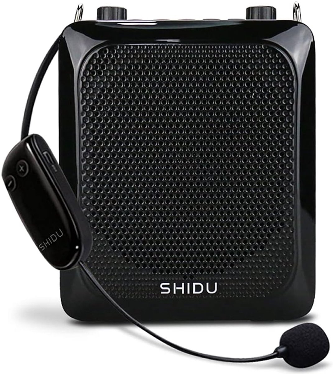 MELVRA Spraakversterker - 25W Draadloos PA-Systeem - Met UHF Headset Microfoon - Bluetooth - Draagbare Stemversterker voor Leraren, Fitness & Rondleiding - Zwart