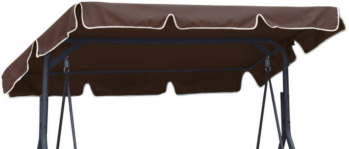 Ferocity Vervangend dak tuinschommel, universeel zonnedak voor 3-zits schommelbank, voor Hollywood-schommel - dakbedekking - Waterafstotend - 112 x 166 cm - Cordura - Braun