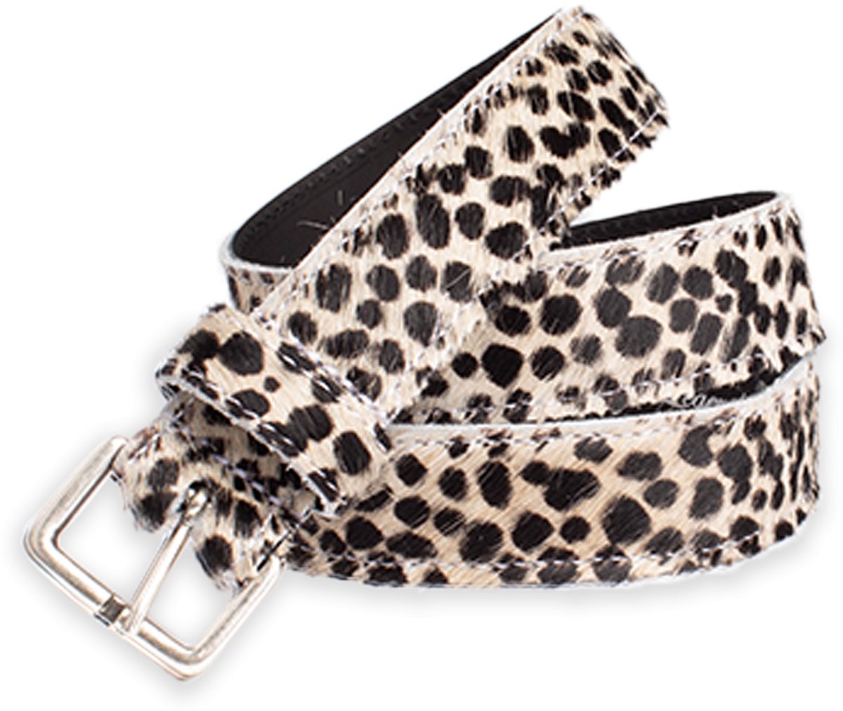 Legend Dames - Leren riem - Cheeta Wit - 105cm