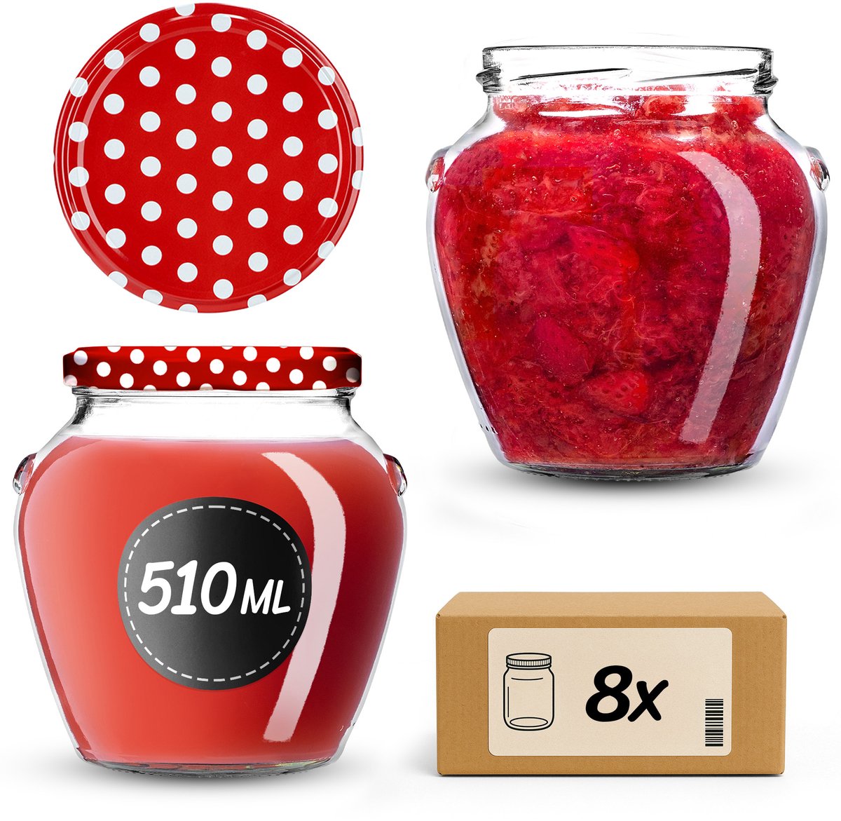 KADAX Pot Amphora fi82 510ml + deksel wz1 Erwten