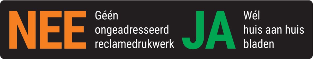 Nee Ja Sticker - Brievenbus sticker - Premium kwaliteit - Mat zwart - 150 x 28 mm