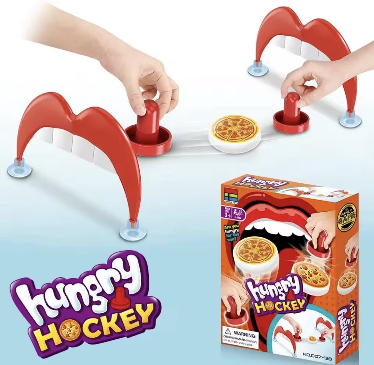 CFY Hungry Hockey Mini Spel – Airhockey Bureau Game met Pizza – 3+ - i1.2