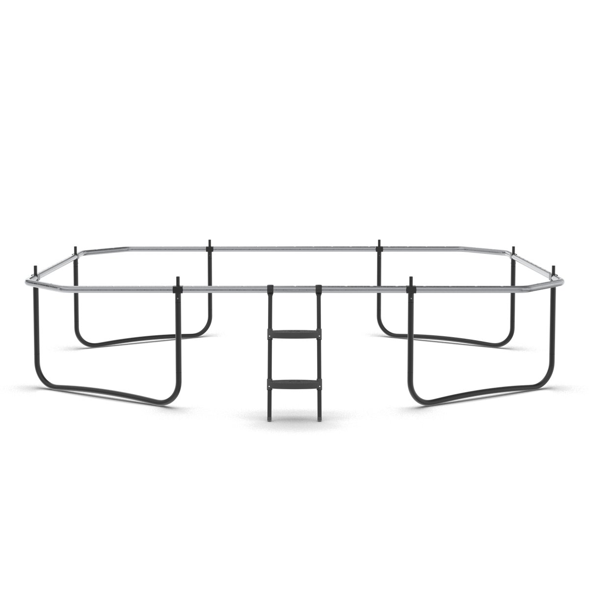 ZIPRO® JumpPro Quadro 8x12FT - Tuintrampoline - 366x244 cm - Met ladder - Max. belasting 150 kg - Dubbele sluiting - Veerbeveiliging - CROSS-SECTION-systeem - Zwart — afbeelding 13