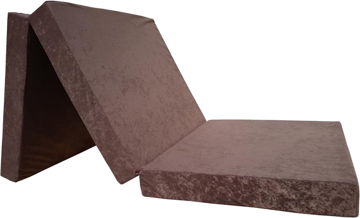 Noodmatras Opvouwbaar 195 x 65 x 8 cm – Logeermatras & Zitmatras voor Gasten – Schuimmatras met Meubelstof – Compact, Lichtgewicht & Comfortabel – Pauwhome