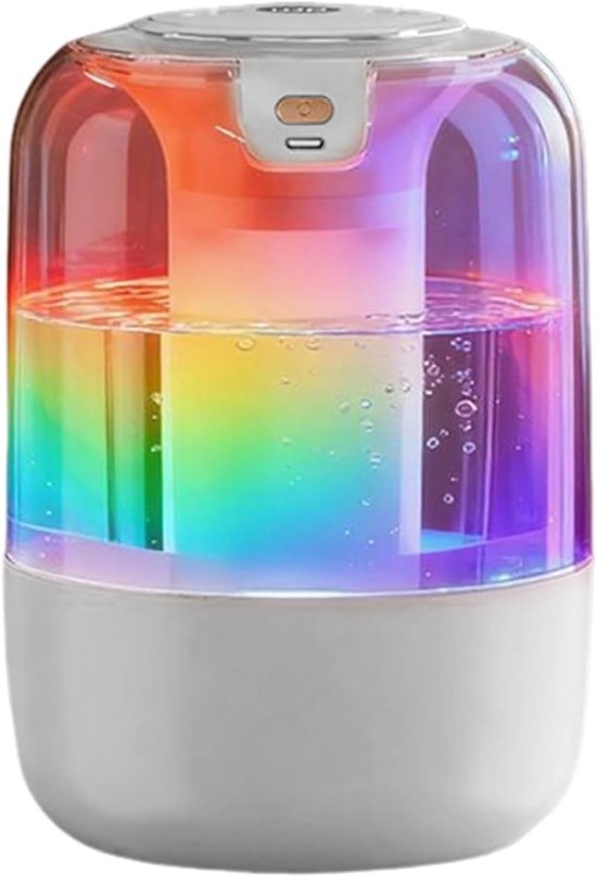 Luchtbevochtiger - Indoor Luchtbevochtiger - Dual Nozzle Ultrasone Mist Bevochtiger met 3 Standen - Stille Luchtbevochtiger voor Woonkamer Slaapkamer en Kantoor - Met Sfeerverlichting en Plantvriendelijk - Wit