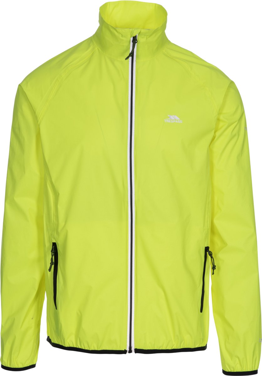 Trespass Heren Retract Hi-Vis Opbergbare Waterdichte Jas. Geel