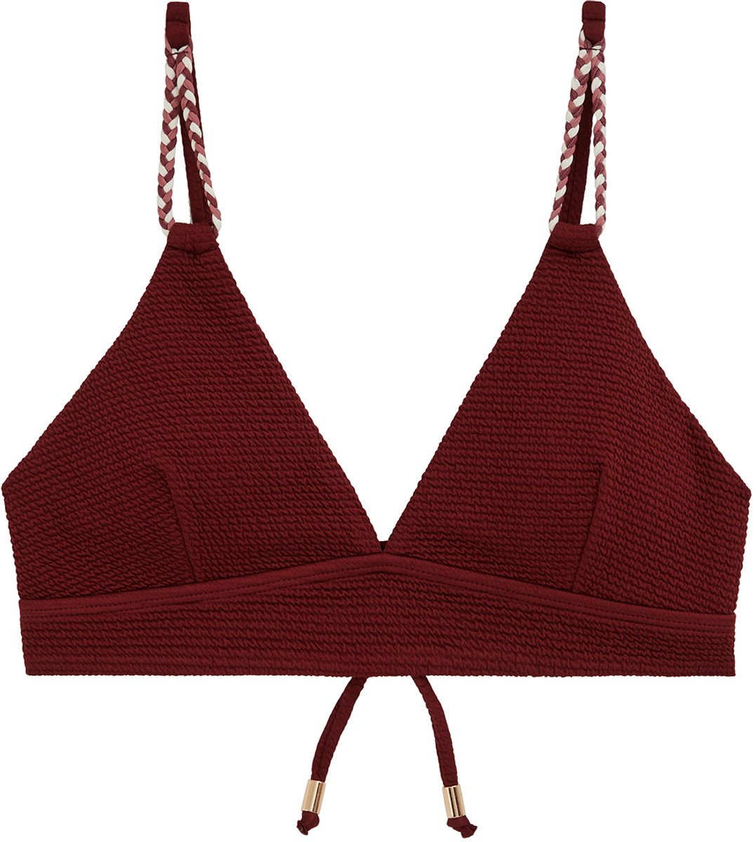 WE Fashion Dames bikinkitop met structuur vintage red