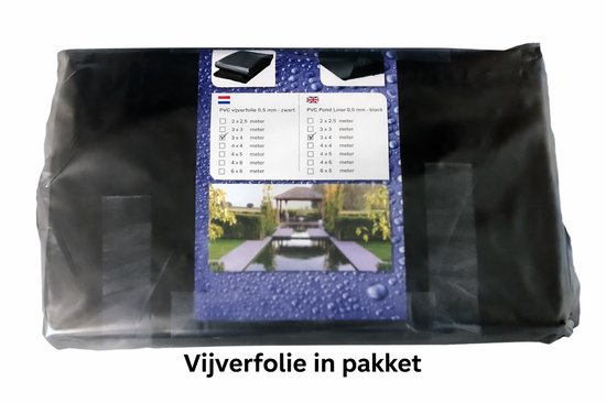 Vijverfolie pakket - 3x3 mtr - dikte 0.5mm – PVC