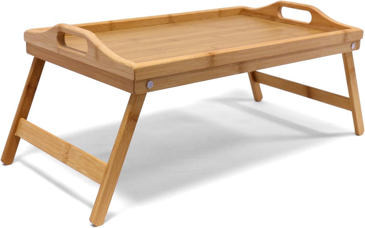 Opvouwbare Bedtafel Bamboe - Dienblad met Poten voor Ontbijt op Bed of Laptop
