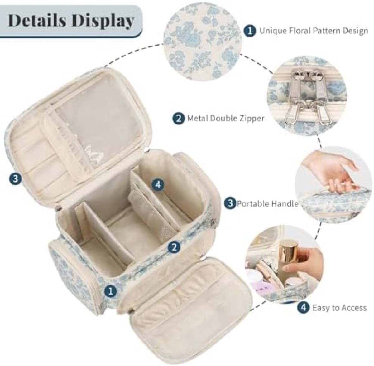 Ruime Make-up Reisorganizer met Kwastenhouder