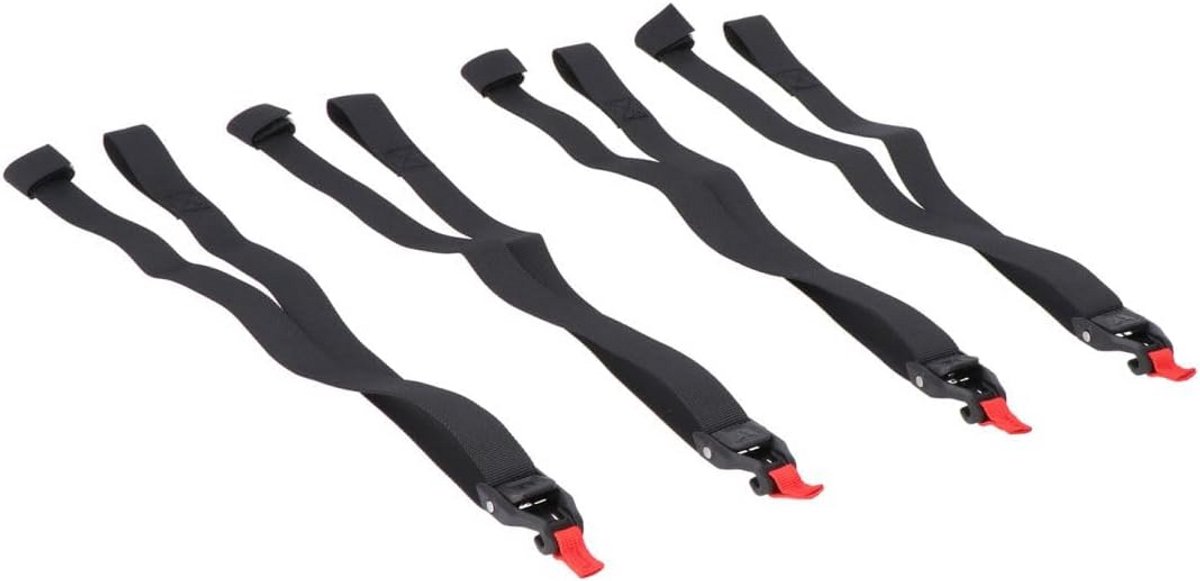 Set van 4 Bevestigingsriemen voor Motorbagage Haken - Universele Montagekit