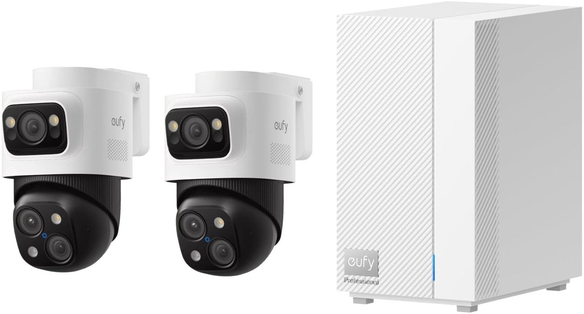 Eufy HomeBase S1 + 2x PoE Bullet-PTZ Cam S4 Beveiligingscamera - Product - €1.029,00
