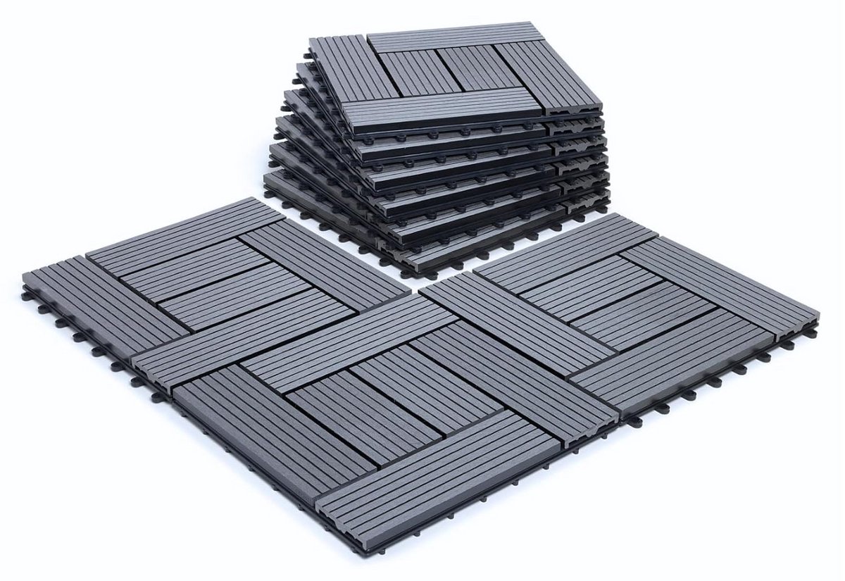 Onderhoudsvrije Composiet Terrastegels 30x30 cm - Kliksysteem - Drainage - Ideaal voor Balkon en Tuin