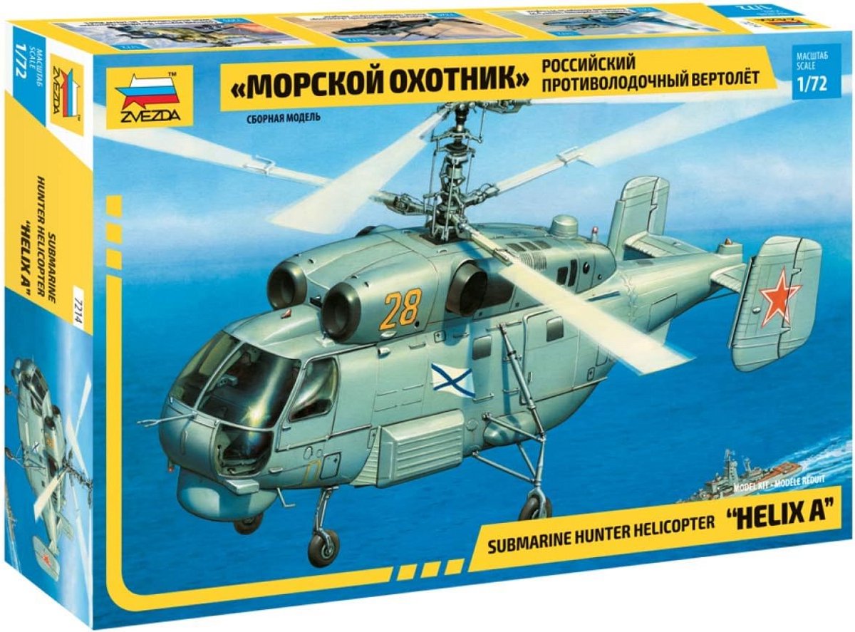 Modelbouw Helikopter KA-27 Uboot-Jäger Helix Schaal 1:72 - Kunststof Bouwpakket