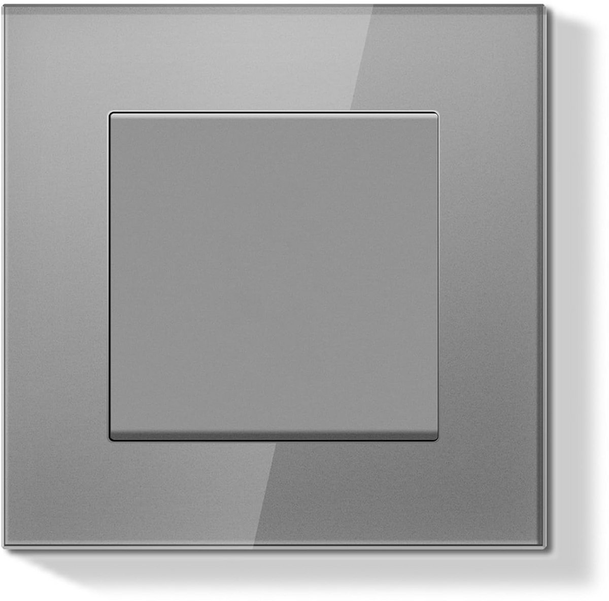 Inbouw Lichtschakelaar 1-Weg 86x86 mm - Modern Glazen Frame - Eenvoudige Installatie - Ideaal voor Woonkamer Slaapkamer Hal