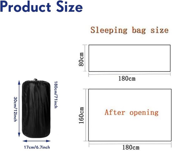 Lichtgewicht Fleece Slaapzakvoering voor Reizen en Camping van Merkloos — afbeelding 4