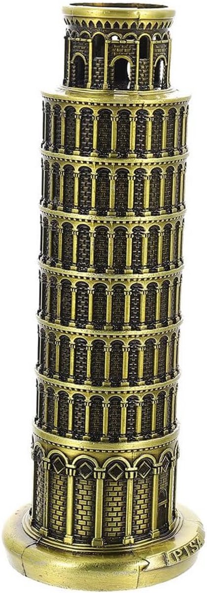 Leistenen Toren van Pisa Model, 16 cm, Legering, voor thuis decoratie