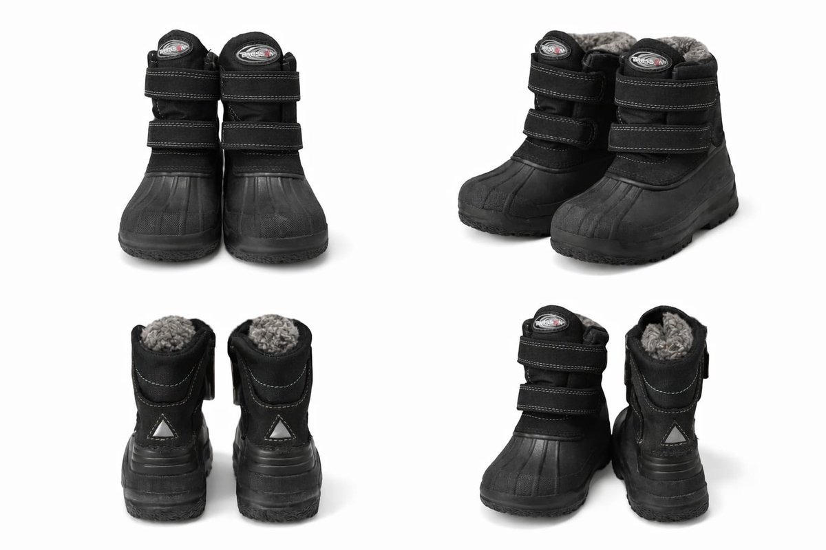 Bressan Kinder Snowboots – Waterdichte Winterlaarzen – Gevoerd Zwart