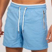 Donkerblauwe zwembroek met ritszakken. De perfecte combinatie