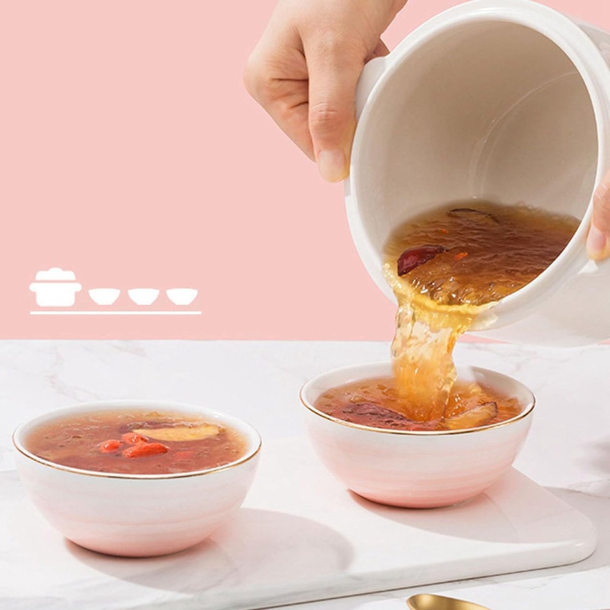 Aura® Slowcooker met Timer - Roze Crockpot 25cm - afbeelding 2