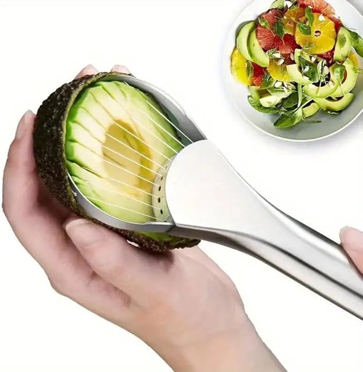 2-in-1 fruitsnijder - Fruitsnijder van roestvrij staal - Avocadomes - Keukengerei