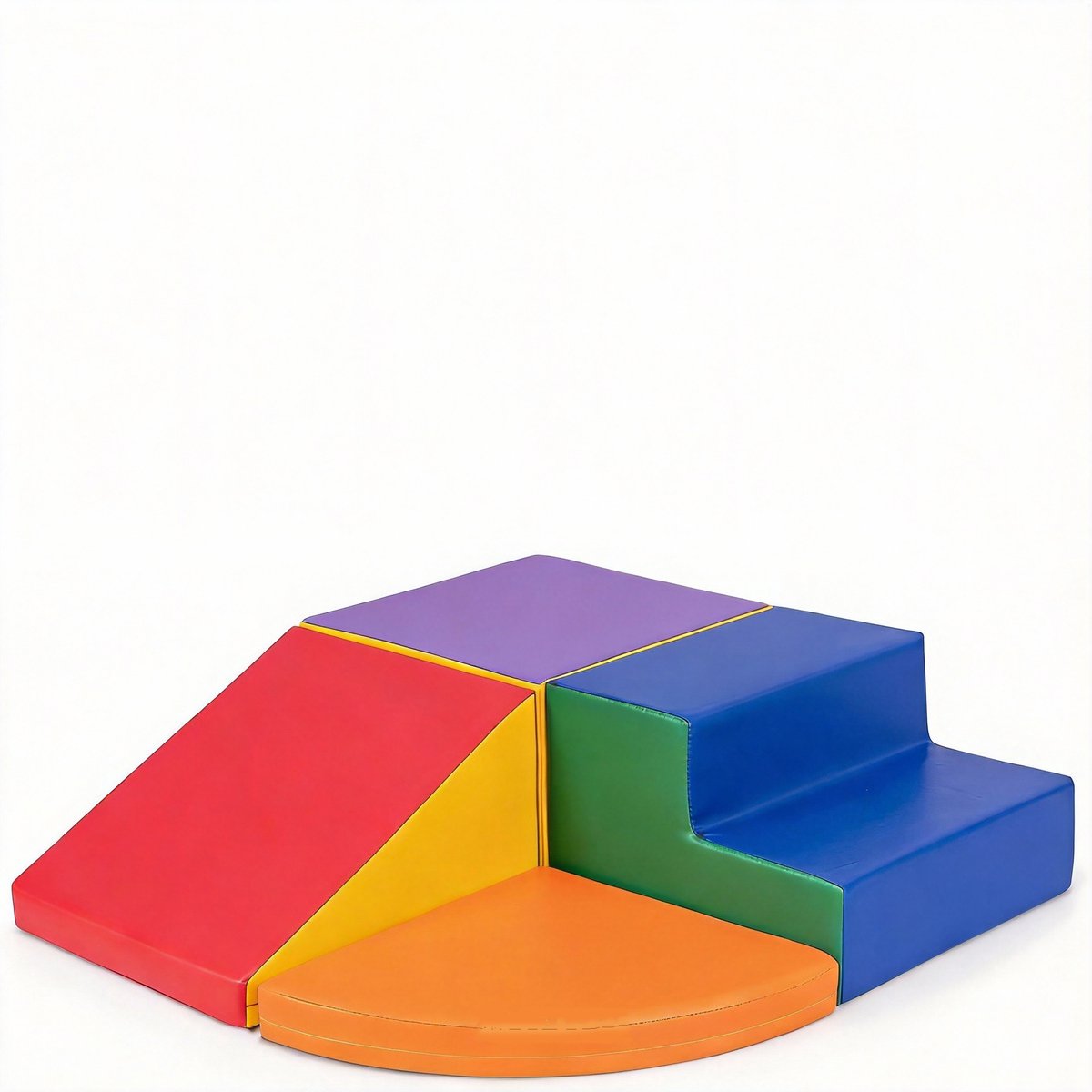 KOMFOTTEU 4 delig Schuimblokken van Kunstleer, EPE - Soft Play Foam Blokken - Reuze Bouwblokken - voor kinderen vanaf 3 jaar