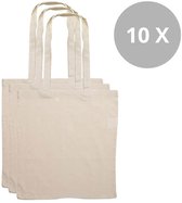 10x Sac en Coton - Basic Tote Bag - 180g qualité robuste – Naturel de couleur - 10 pièces