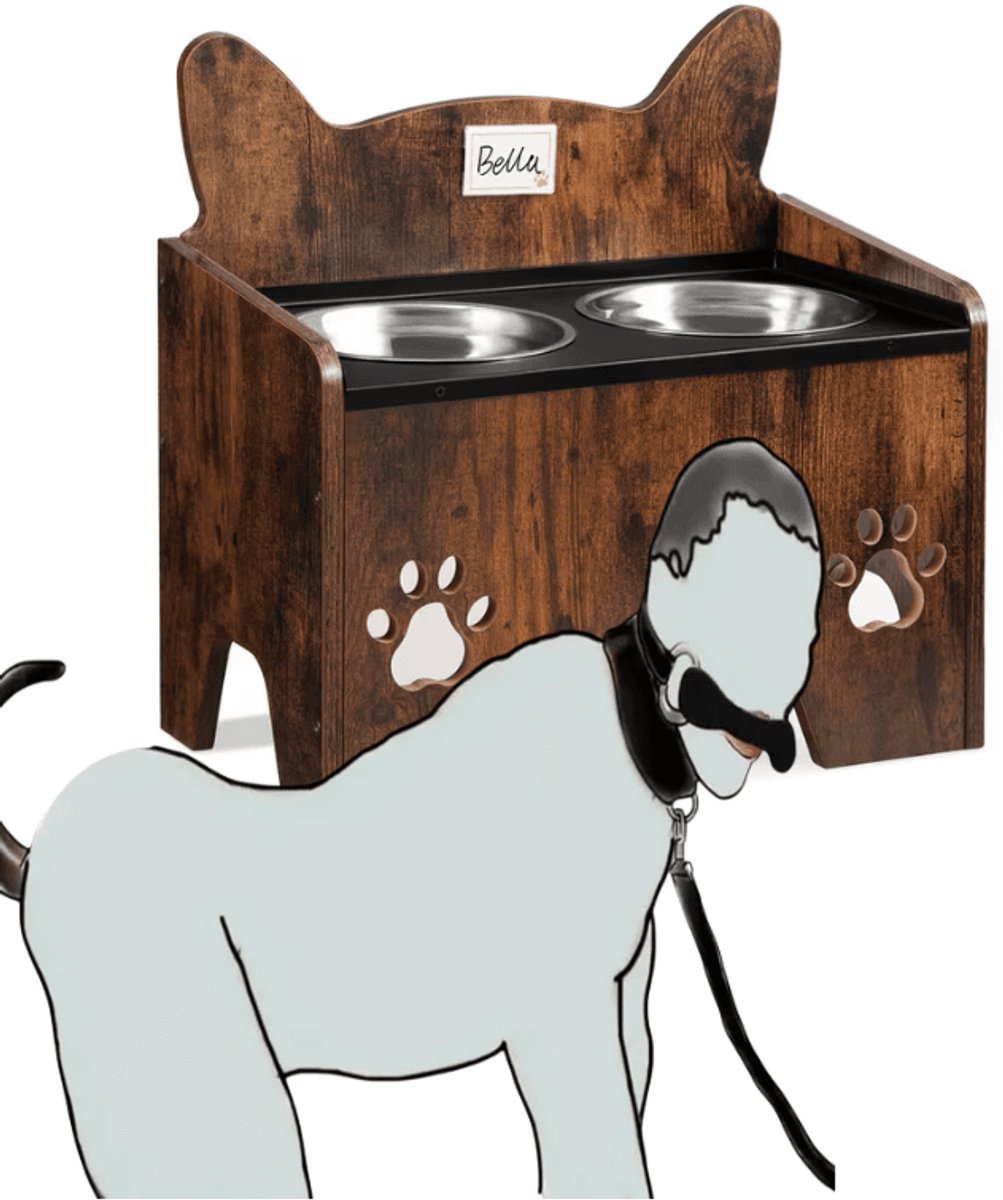 Pet play - voerbak - rollenspel - honden & katten verhoogte voerbak - hout - roleplay - natuurlijk ook leuk voor je echte huisdier