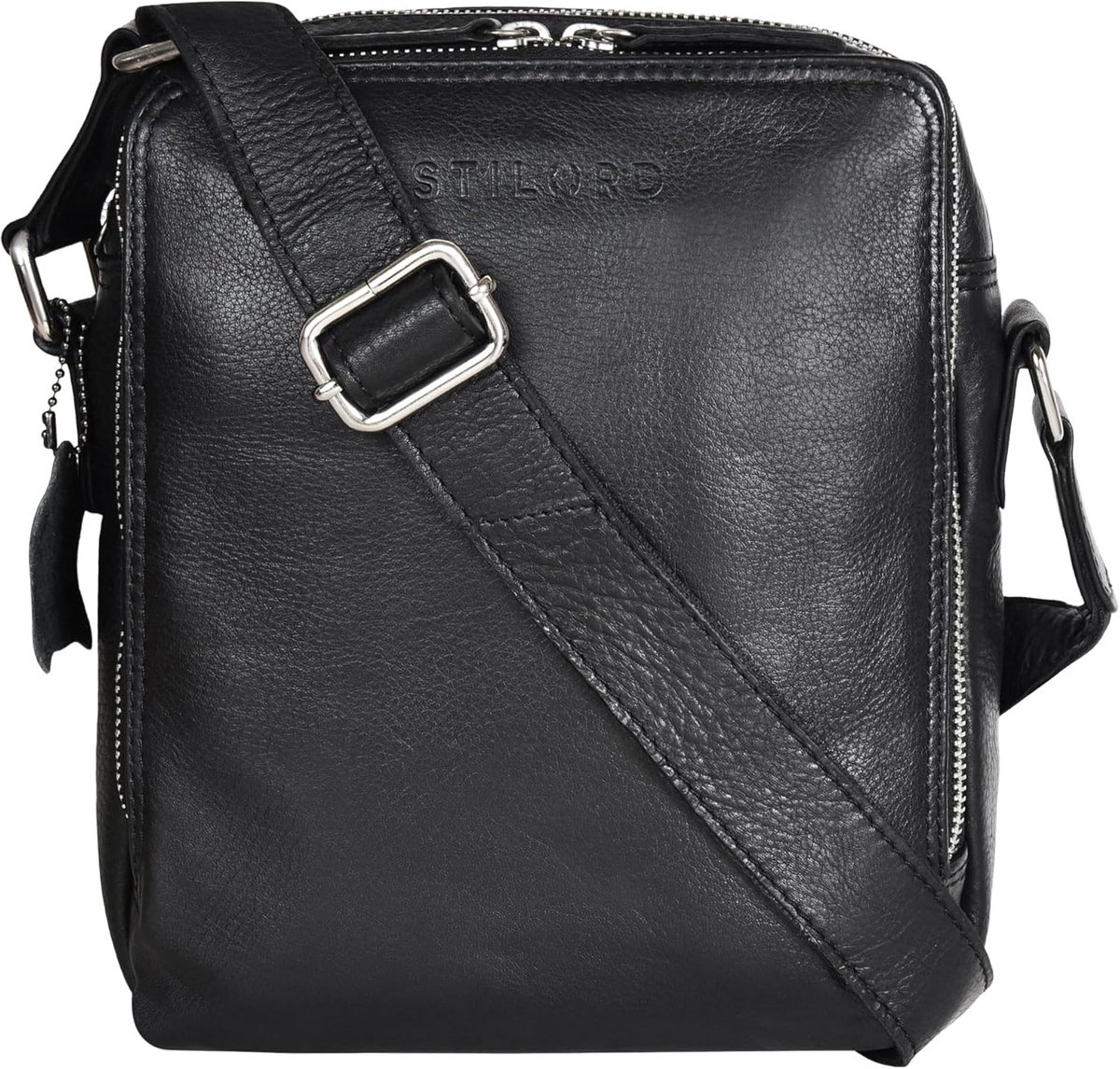 Leer Handtas Heren Vintage Crossbody Tas Compacte Schoudertas met Verstelbare Riem