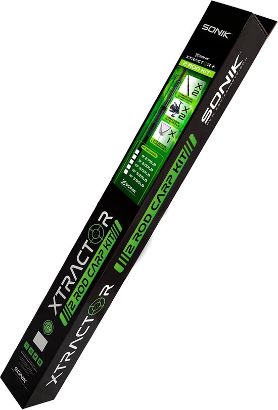 Sonik Xtractor+ 2 Rod Carp Kit 9ft (3.00lb) (Hengels+Molens+Schepnet) - Karper Set van Sonik — afbeelding 2