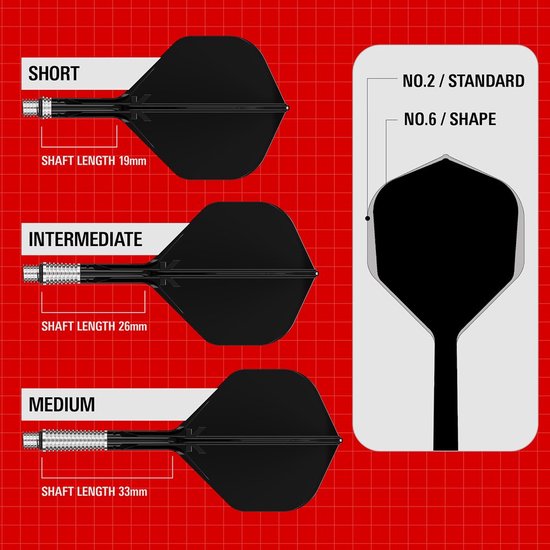 Target K-Shift Black NO2 - Dart Flights van Merkloos — afbeelding 5
