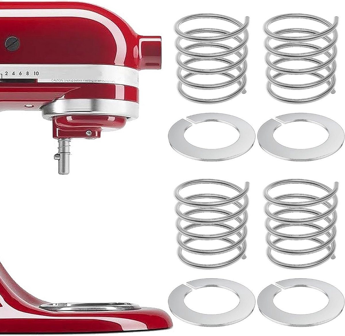 Veer en sluitring van roestvrij staal voor Kitchen Aid blender accessoires, set van 4