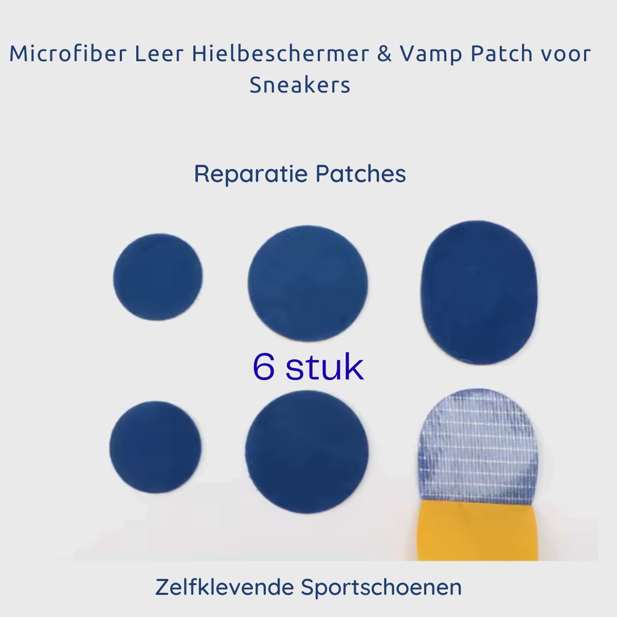 Zelfklevende Sportschoenen Reparatie Patches – Microfiber Leer Hielbeschermer & Vamp Patch voor Sneakers, Schoenzolen & Voetverzorging – Duurzame Zelfklevende Schoenreparatie Stickers voor Comfort en Bescherming - blauw - 6stuk