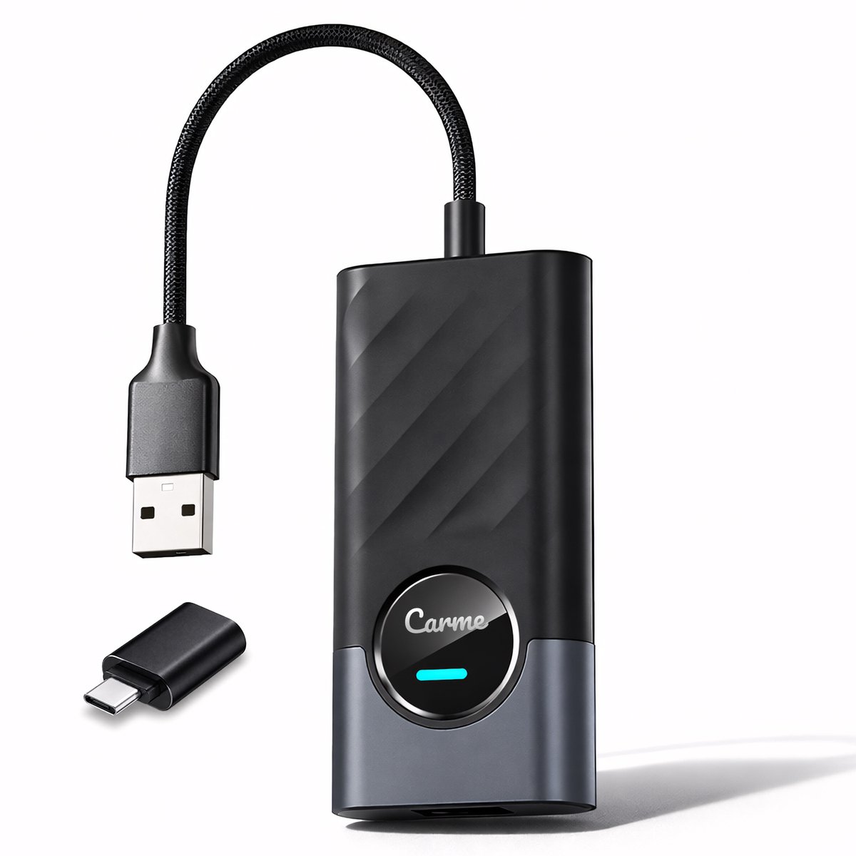 CarMe 2-in-1 CarPlay Dongle PLUS - Met Extra Apps - Ondersteunt Youtube & Netflix - Draadloos CarPlay & Android Auto - Android Auto Dongle - Zwart