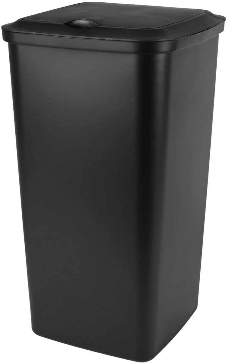 Prullenbak - Afvalbak - 24L - Zwart - Klep