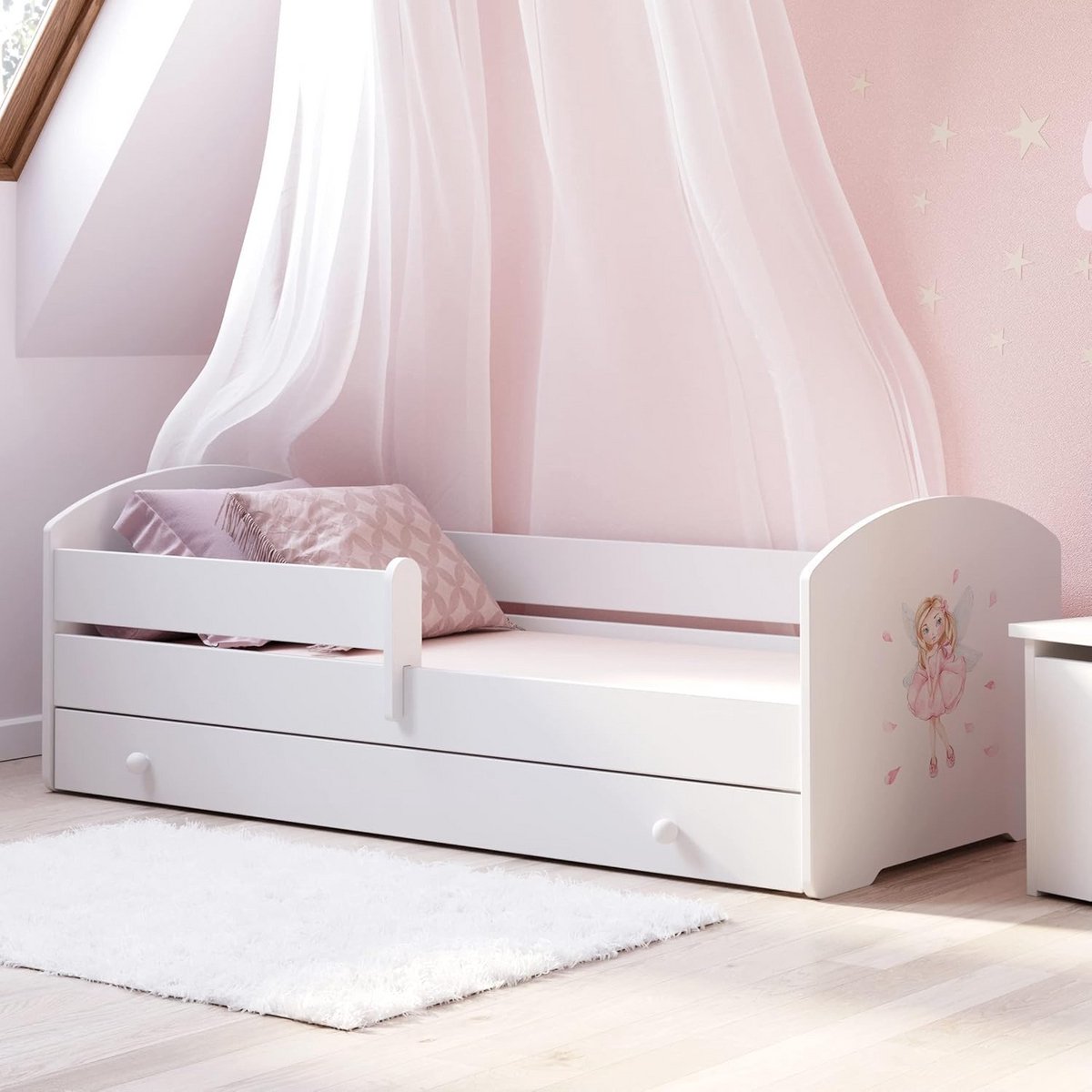 Kindereffectief Kinderbed 80x160 cm met Matras en Lade, Prinsessen Thema
