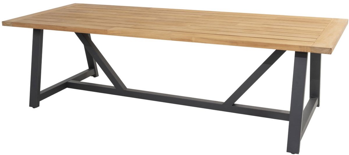 4so - Noah Diningtafel Teak Antracite 260 x 100 cm