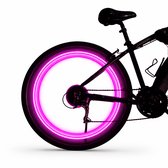 Roue lumineuse de vélo I Lumières à rayons I Roue de lampe de vélo I Éclairage de vélo LED de vélo I Capuchon de valve Flash Light I 2 pièces I Rose