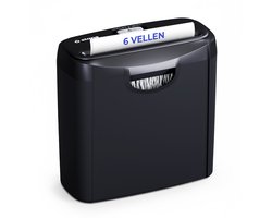 Stane Papierversnipperaar – Papiervernietiger voor Thuis en Kantoor – Shredder Vernietigt Creditcard - Versnipper 6 A4 Vellen in 1 Keer – 10L OpvangBak - Zwart