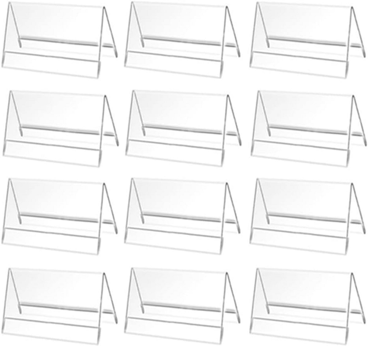 12 stuks transparante acryl tafelstandaards voor prijskaartjes en labeltjes