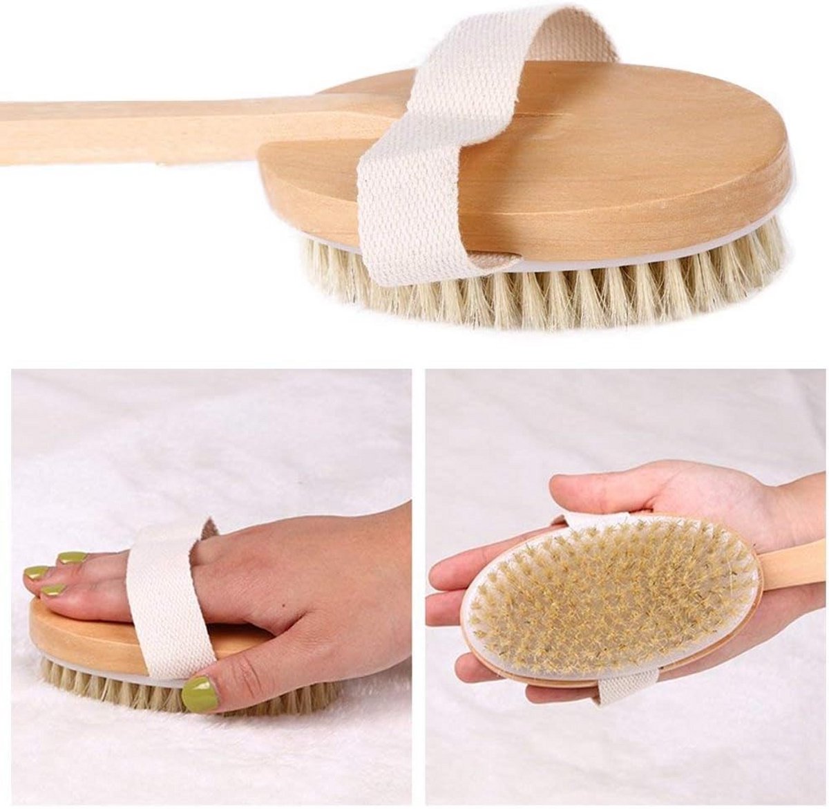 Lange Rugborstel voor Droge Huid Peeling en Massage